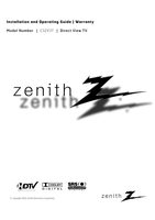 Zenith C32V37 TV Operating Manual